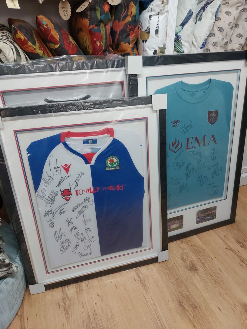 Latest Batch of Football Shirt Framing ready to collect. Gallery42