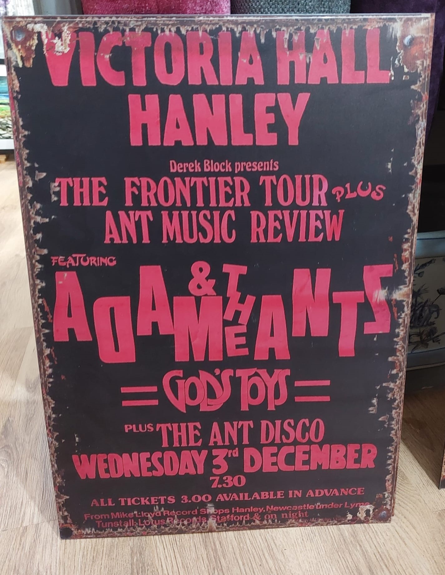 Adam & The Ants The Frontier Tour A2 Metal posters