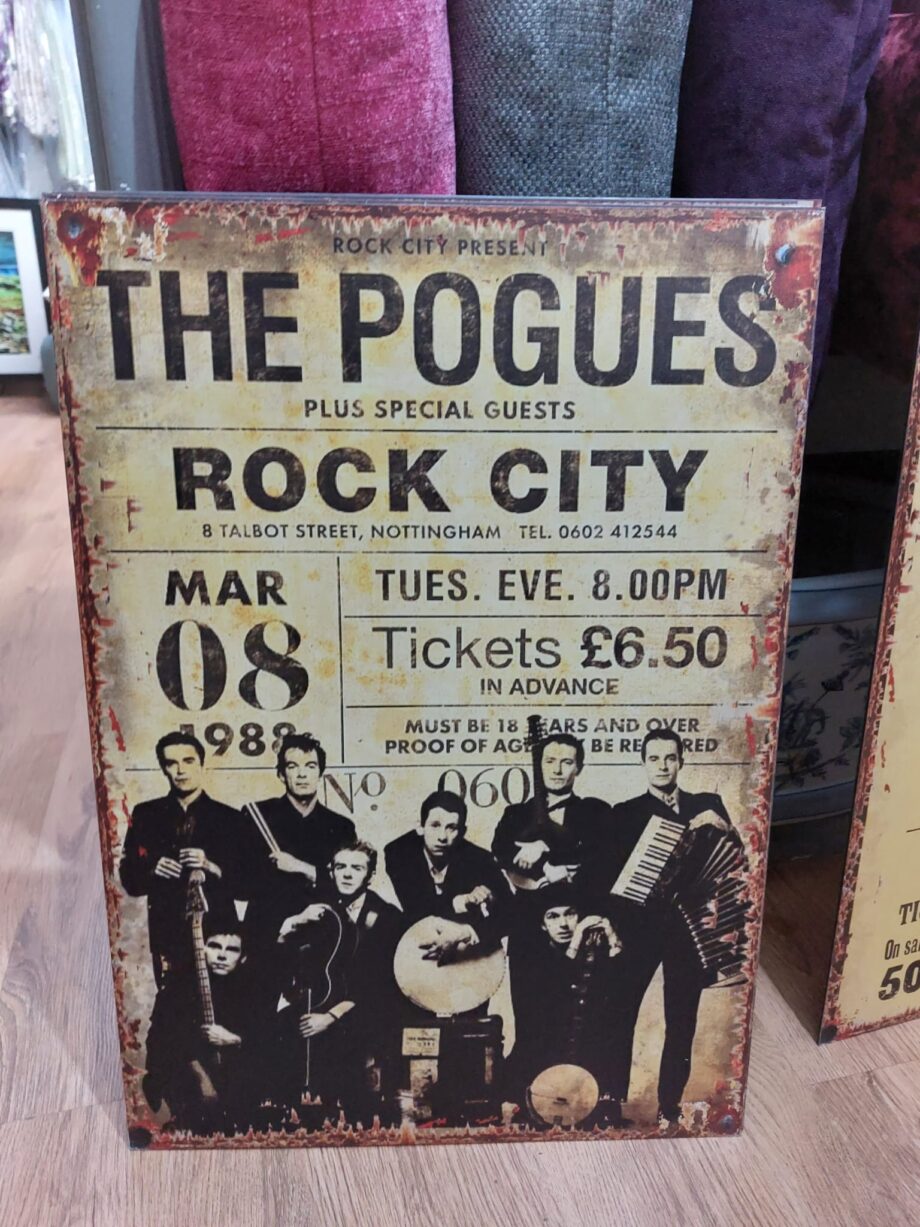The Pogues Rock City 1988 A2 Metal posters £45