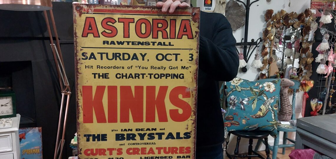 Kinks Rawtenstall Astoria Metal Wall Sign A2.