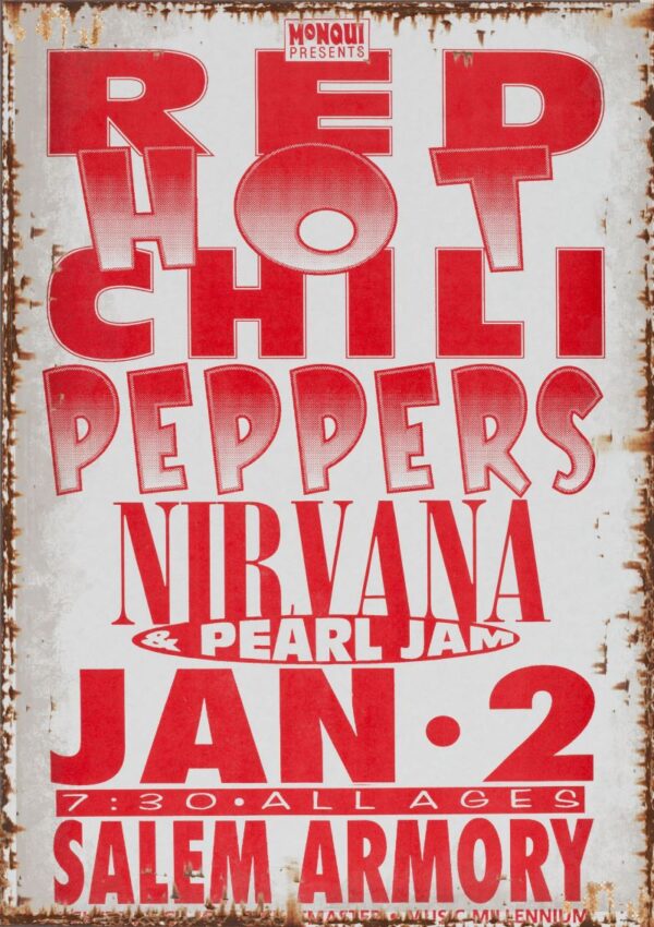 Red Hot Chili Peppers Nirvana Pearl Jam A2 Metal Sign Tour Poster