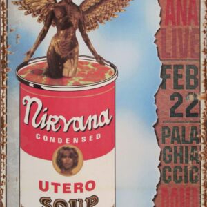 Nirvana Feb 22 Palaghiaccio Roma A2 Metal Poster Sign