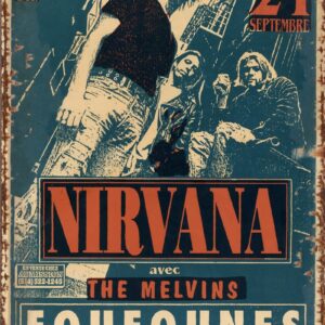 Nirvana 21 september Melvins A2 Metal Poster Indoor outdoor