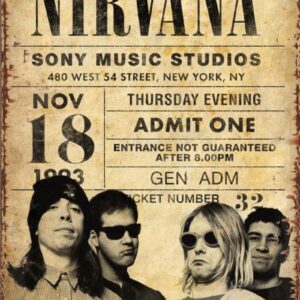 Nirvana MTV Unplugged A2 Metal Sign Indoor Outdoor Large