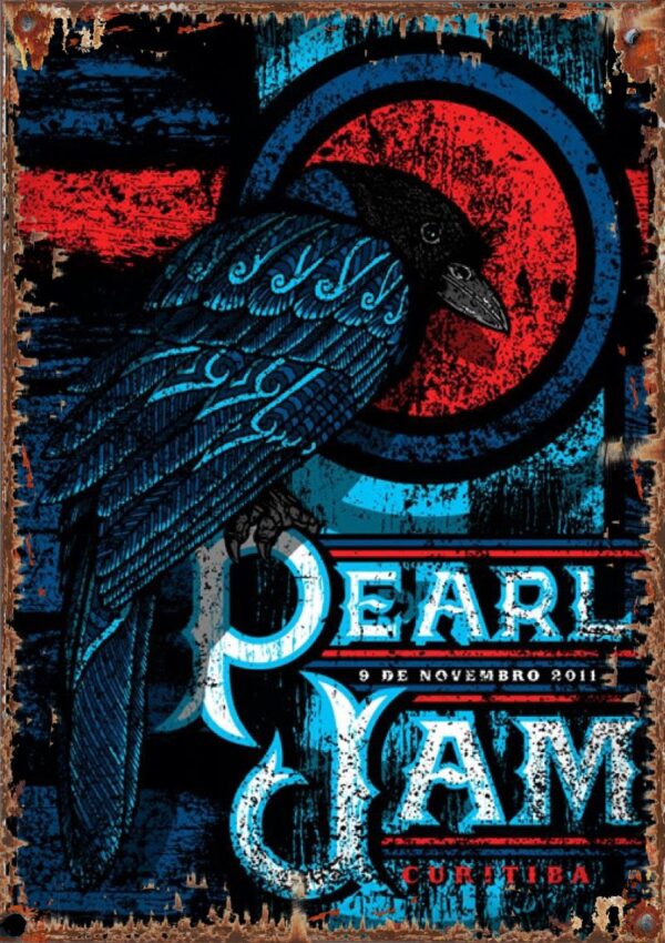 Pearl Jam Curitiba A2 Metal Poster Sign