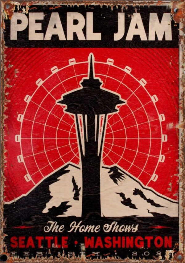 Pearl Jam Seattle Washington A2 Large Metal Poster Indoor Outdoor