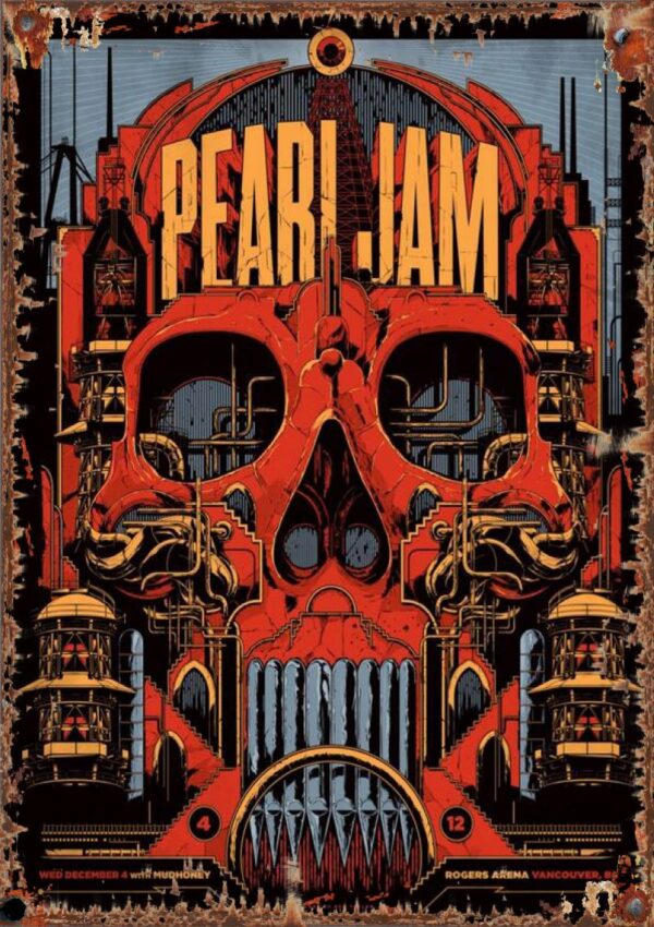 Pearl Jam Rodgers Arena A2 Metal Sign Poster Indoor Outdoor Use